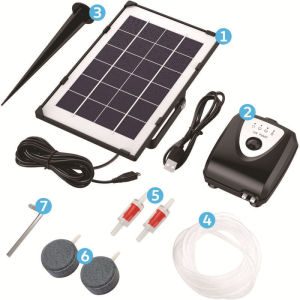 Portable USB Solar Oxygen Pump for Rechargeable Aquariums and Fish Tanks with Ultra-Quiet Compressor and Oxygen Pump Set