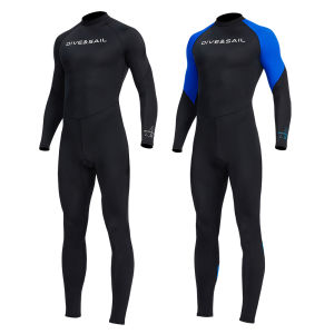 Winnereco Men Diving Protection Clothes Long Sleeve Sunscreen Snorkeling Surfing Swimsuit Cold Proof Warm with Zipper Anti-scratch Water Sports Equipment