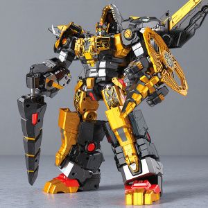 MINI FORCE | Five-In-One Transformation Mini Superheroes Dinosaur King Black and Gold Edition Robot Toy