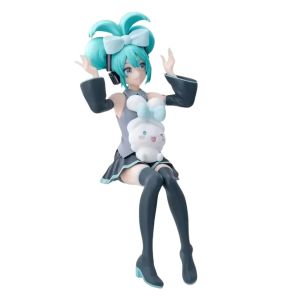 Bandai | Anime Hatsune Miku Cos Raccoon Demon Cat Ears Cinnamoroll Kawaii Miku Girl Anime Figure PVC Collection Model Doll Toy