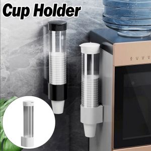 Disposable Cup Holder Wall Mounted Automatic Cup Storage Rack Dust Plastic Cup Storage Rack