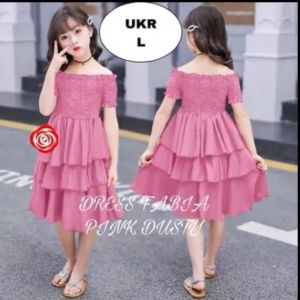 MTF Dress Wanita Anak Perempuan Cewek Umur 10 - 12 Tahun Sabrina Susun - Navy