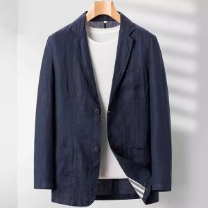 YEBO | Oversized Casual Pure Color Linen Single Suit Jacket