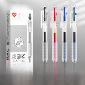 Office Supplies Ballpoint Pens Neutral Pen Spring Press Carbon Black Blue Crystal Red Automatic Ink Writing Tools for Students