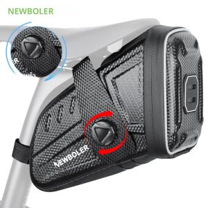 NEWBOLER จักรยาน Saddlebags MTB ถนนกันน้ําจักรยานอานกระเป๋าสะท้อนแสงลายจักรยานกระเป๋าเครื่องมือ MTB จักรยานกระเป๋าอุปกรณ์เสริม