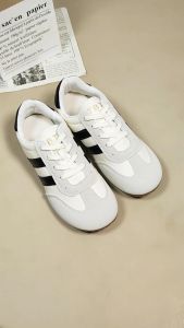 SHOEVO Sepatu Kets Kasual Wanita Sol Tipis Warna Solid Kepala Bulat Dua Garis Sport ST095