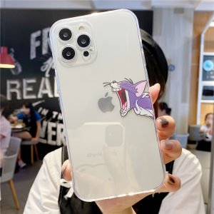 Transparent Silicone Phone Case for  16Promax 17 Set 15 Cat And Mouse Cartoon Creative New Model 12 Female Couple 8Plus
