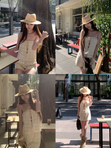 Slimming Luxury High-end Strapless Shorts Overalls Summer