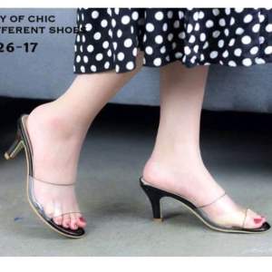 Sandal Wanita Hak Runcing 7 Cm Size 36-42 Kokop Mika Transfaran Simpel Elegant