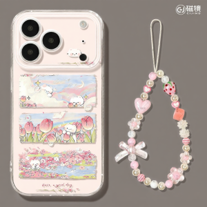 CIJING | Shockproof iPhone Case for Multiple Models Silica Gel Transparent with Cat and Flower Design