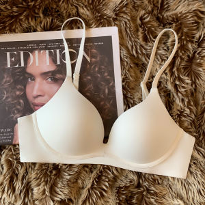 Smooth Surface Wireless Bra Womens Underwear Gathered Side Breast Reduction Anti-Sagging Basic Back Beauty Foundation Bra