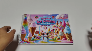 สมุดระบายสี เกรดพรีเมี่ยม ธีมโลกของไอศครีม " World of Ice Cream " รวมไอศครีมชื่อดังจากทั่วโลก (แถมฟรี สีไม้1กล่อง)