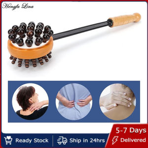 Hengfa Lina 1PC Back Knock Massage Hammer Stress Fatigue Relief Handle Wood Scratcher Relaxing Massager Stick Body Health Care Tool