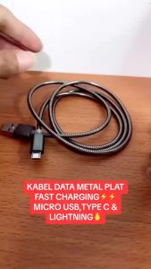 Kabel Data Metal Micro USB Besi Fast Charging Warna Random