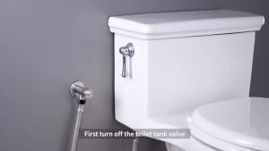 Toilet Bidet Attachment Ultra Thin Dual Nozzle Self Cleaning Retractable Rear Feminine Wash Adjustable Water Pressure