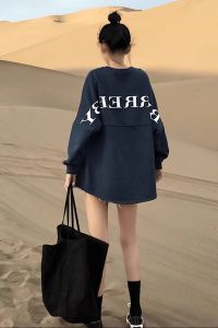 QIANSHUIYIYUN | High-end Fleece-lined Womens Crewneck Sweatshirt