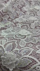 3D Embroidered Guipure Cupion Lace Skin Friendly African Cord Sequins Fabric Middle East Wedding Formal Mermaid Dress Fashion