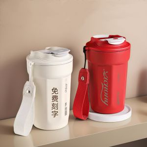 Online Red High-Looking 316 Coffee Thermos Cup Mens and Womens Gift Cup Customized Logo Advertising Cup Portable Handy Cup