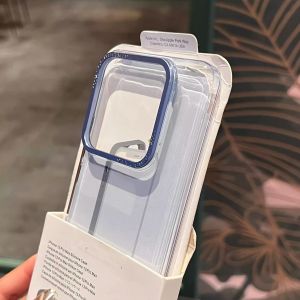 High-End Metal Frame Phone Case Transparent Hard Shell for Xiaomi 14 13 Large Hole pro Simple Pure Color  Luxury Hard Edge Case