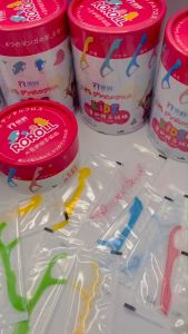 เครื่องขัดฟันเด็ก 60 ชิ้น รูปสัตว์น่ารัก ส่งจากไทย รูปแบบกระปุก ซองแยก