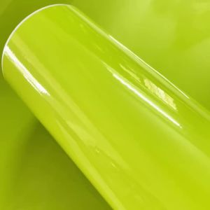 Classic Glossy Lemon Green PVC Vinyl Wrap Film Self Adhesive Car Motorcycle DIY Sticker Decal With Air Release