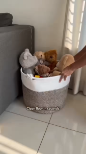 Blanket Toy Storage Basket Laundry Basket Laundry Basket Cotton Rope Basket 10 Liter Woven Baby Laundry Basket