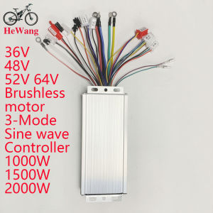 Electric Bike Controller 36V 48V 52V 64V DC Brushless motor 3-Mode sine wave Controller 1000W 1500W 2000W 45A for E-bike scooter