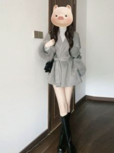 CHANGTONG | Belted Waist Woolen Cloak Coat