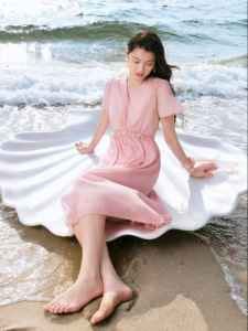 Koradior | French Romantic Style Slimming Nailed Drill Dress