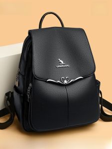 Women Leather Backpack Soft Cowhide Large Capacity