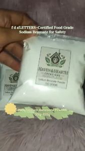Food Grade Sodium Benzoate Powder | No Additives 100% | Extends Shelf Life | 30g/50g/100g | Haven & Hearth Creations