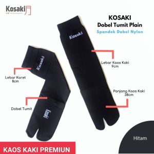 KOSAKI PLAIN M Kaos Kaki Muslimah Premium Dobel Nylon Tumit-Hitam