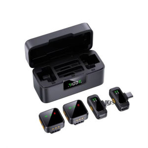 Wireless Lavalier Microphone 2.4G 2IN2 Play with Charging Case for iPhone Android - Compact Hidden Mic for Interviews Lectures
