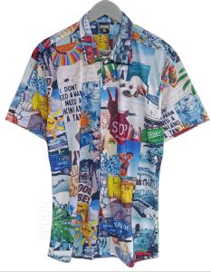 KEMEJA PRIA FULL PRINT/SPOON/MOTIF GOOD VIBES