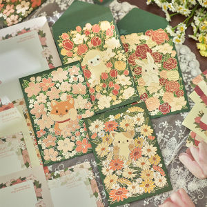 Retro Gold Stamping Letter Paper with Envelope Set Adult Gift Handwritten Envelope with Sealing Tape Business Supplies