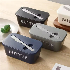 YESPERY Butter Container Box with Spreader Simple Butter Storage Box Cheese Box with Knife Tableware