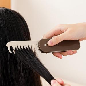 Japanese Style Portable Travel Foldable Comb Wide Tooth Styling for Men And Women Hair Brush Rake Mirror Two in One