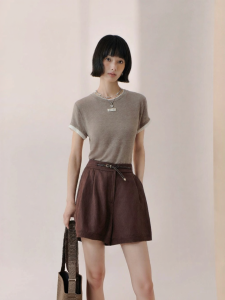 AIVEI | Casual Simple Style Illusion Two-Piece Short Sleeve T-Shirt