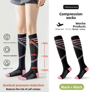 JIAZINI | Professional Sport Pressure Long Tube Thin Fitness Compression Socks For Women Summer Running Cycling Jump Rope Ganzhi