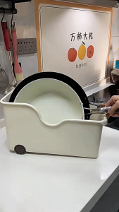 Nhà bếp gia đình hộp lưu trữ dung tích lớn có ròng rọc giỏ đựng đồ lặt vặt tủ đa chức năng