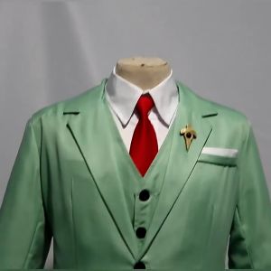 Spy X Family Loid Forger Cosplay Costume Light Green Suit Short Blond Hair Vest Shirt Tie Halloween Carnival Party Prop