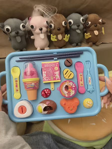Fun Bear Lunch Box Feeding Toy Set Creative Simulation Dinnerware Set Stress Relief Feeder for Pretend Play Children Adults