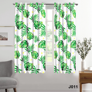 ✅BIG SALE✅Kurtina na may puting background na disenyong halamang berde at may mga butas Sukat: 39 x 67 pulgada