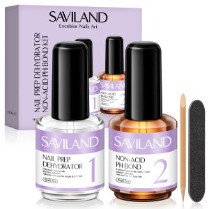SAVILAND Nail Primer And Nail Prep Dehydrator Set 15ML Acid-Free Natural Gel Nail Polish No Need UV LED Lamp Manicures Supplies