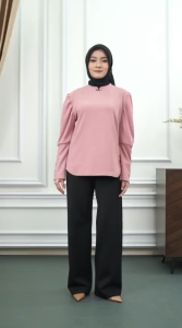 ATASAN RAJUT WANITA (lengan kancing) Baju Rajut Wanita Kaos Import Wanita Lengan Panjang