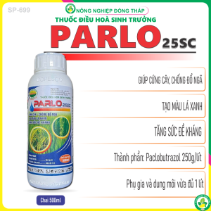 Thuốc Điều Hòa Sinh Trưởng PARLO 25SC – Cứng Cây Chống Đổ Ngã Tạo Màu Lá Xanh Tăng Sức Đề Kháng (Chai 500ml)