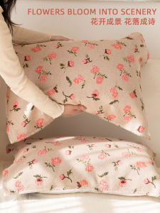 Pink Rose Pillowcases Pure Cotton Pair Single Person Womens Sweat Absorbent New Model Bedding Accessories Home Use