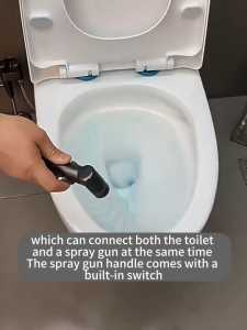 High-Pressure Toilet Bidet Sprayer 4in1 Set 2-Speed Adjustable With Angle Valve
