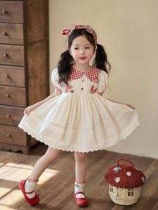 Girl Dress Summer Dress Childrens Pettiskirt Lolita Baby Girl Princess Dress Little Girl Puff Sleeves Doll Collar