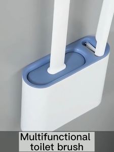 Silicone Leak-proof Toilet Brush for Deep Cleaning with Quick Drying Holder Set for Bathroom Toilet Brush Holder Free-Standing/Wall Mounted